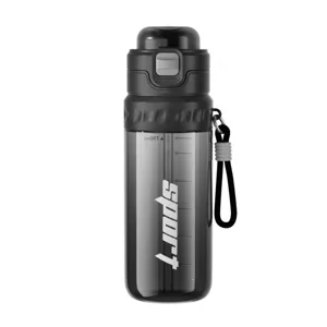 Large capacity sports water bottle with straw and strap for outdoor fitness and school.