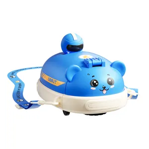 Cute cartoon bumper car kids water bottle with straw, portable plastic cup for school boys.