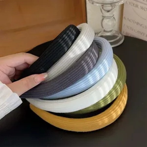Set of padded knitted sponge headbands in candy colors for a high top effect