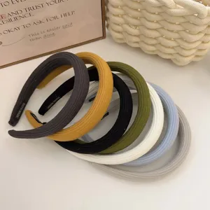 Chic knitted sponge headbands set in various candy colors for high top styling