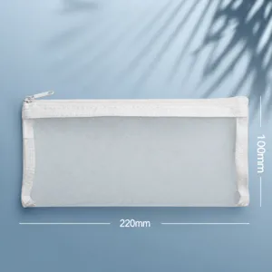 Transparent Mesh Pencil Case Large Capacity Zipper Stationery Storage Bag Minimalist School Office Pencil Pouch