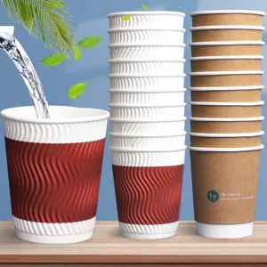Wegwerp Papieren Bekers Verdikte Golf Warm Drank Koffiebekers Voor Thuis Kantoor Feest