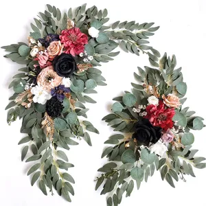 Fleurs d'arche de mariage eucalyptus artificiel arrangement floral pour décor de fond