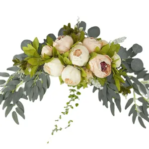 Artificial peony flower door lintel arrangement wedding home wall hanging decorative floral decor