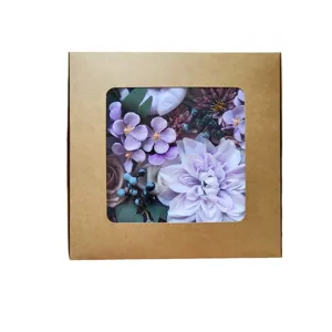 Handmade artificial silk flower purple wedding gift box DIY bridal bouquet home decor