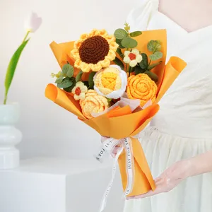 Bouquet di girasole all uncinetto fatto a mano regalo perfetto per festa della mamma