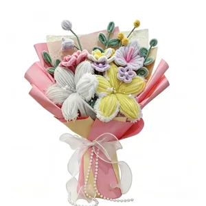 Bouquet de fleurs en cure-pipe artisanal pour cadeau d'anniversaire de Saint-Valentin