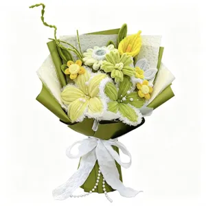 Bouquet de fleurs fait main en cure-pipe produit fini cadeau pour la Saint-Valentin et fête