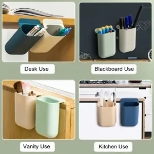Under desk sticky storage box drawer style pen holder space-saving office home organizer