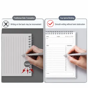 Daily planner notebook time management spiral notepad for work and study organization schedule.