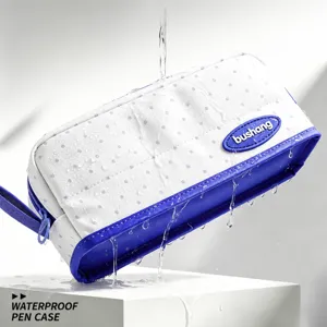 Large capacity waterproof pencil case, standable stationery storage bag for students and office.