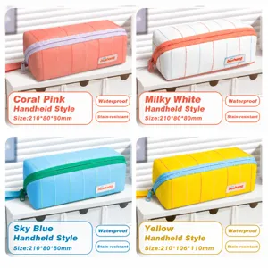 Large capacity pencil case multi-layer waterproof stationery pouch for school students
