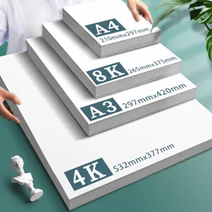 Weißes Tonpapier Set in verschiedenen Größen A4 A3 8K 4K für Kunstmalerei und Skizzieren.