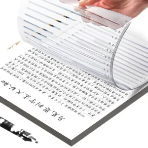 Clear plastic line guide ruler for exam answering and notebook grid alignment, 1pcs