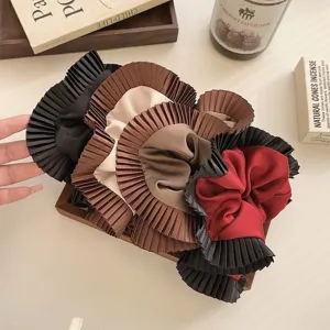 Grote geplooide haarelastiekjes in herfstkleuren voor stijlvolle haaraccessoires