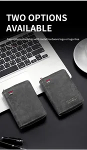 Men zipper key case wallet dark grey textured multi-function car key holder organizer