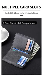 Men vintage short wallet with multiple card slots and bill compartment for daily use.
