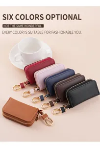 Dettagli della custodia multicolore con chiusura lampo resistente e gancio in metallo.
