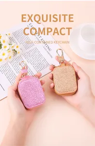 Custodia AirPods brillantinata con portachiavi, cover protettiva elegante per cuffie wireless.