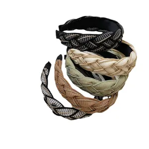 Set of elegant braided hair hoops with chain details in various colors and styles