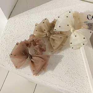 Lot de trois élégants chouchous en organza avec des détails en strass étincelants