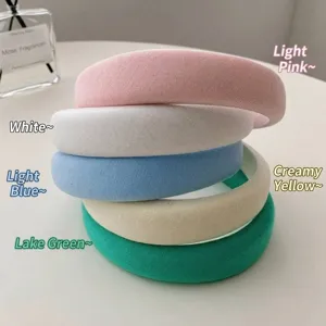 Diademas de esponja de colores dulces en varios tonos pastel suaves para el pelo