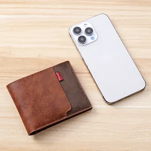 Portafoglio corto in pelle da uomo business bifold morbido portacarte elegante e pratico