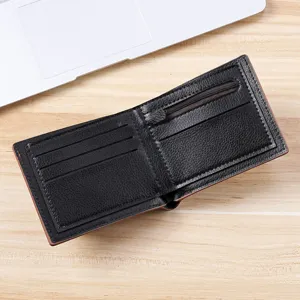 Portafoglio corto uomo pelle morbida nero porta carte affari cerniera tasca