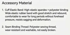 Detailed material specifications for shower cap elastic band and durable stitching