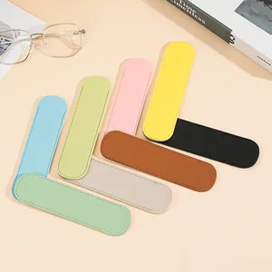 Estuche de protección de cuero PU para bolígrafo individual colorido, ideal para oficina y escuela.