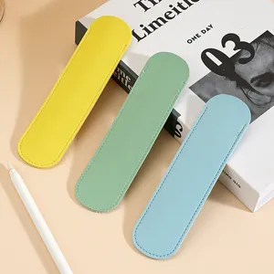 Estuche de cuero PU para un solo lapiz, bonita bolsa protectora colorida para boligrafo.