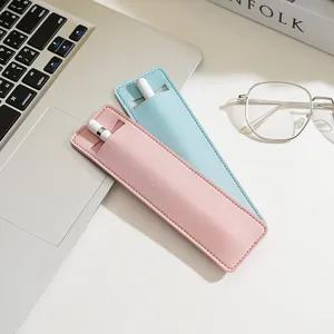 Pochette de crayon en cuir PU minimaliste étui de protection élégant pour stylet uni