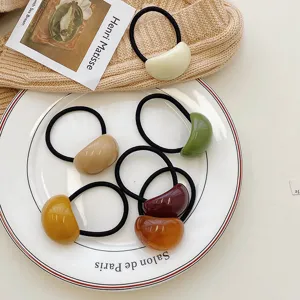 Korean Simple Acrylic Colored Hair Tie Jelly Elastic Rubber Band Ins Fashion Hair Accessories For Women Daily Styling