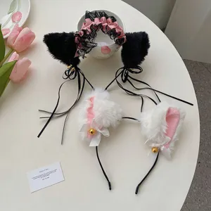 Cute plush cat and bunny ear headbands for Halloween cosplay accessories
