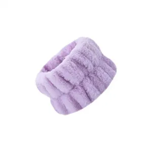 Bracelet en peluche violet doux pour laver le visage et absorber l'eau efficacement