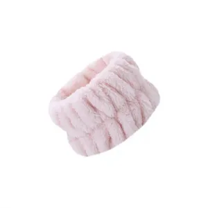 Bracelet absorbant en microfibre rose doux pour le lavage du visage et sport