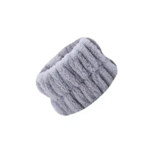 Bracelet absorbant en peluche grise pour le lavage du visage et anti-mouillage