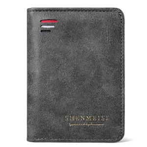 Classic mens retro leather wallet card holder with multi slots and stylish design.