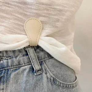 Magnetic sewing-free clip for adjusting pant hem and sleeve length in beige leather