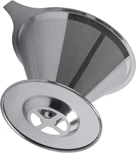 Edelstahl Kaffeefilter Netz Detailansicht, zeigt das doppellagige Feinfiltrationsdesign.