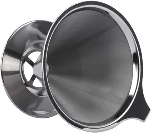 Edelstahl Kaffeefilter Kegel doppeltes Netz Kaffeebereiter Filterwerkzeug fuer die Kueche.
