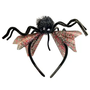 Halloween schwarzer Spinnen Haarreif mit Flügeln