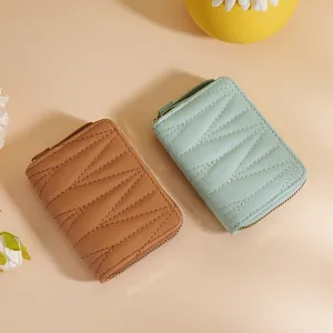 Tarjetero de Acordeón Acolchado para Mujer Pequeña Billetera con Cremallera Colores