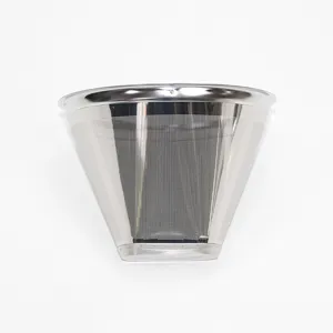 Cestello filtro caffè in acciaio inossidabile, filtro a cono a maglia fine per macchina.