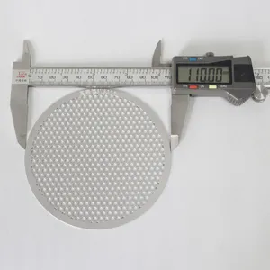 Filtre en maille d'acier inoxydable gravé de précision pour café et thé, diamètre de 110 mm.