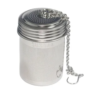 Infusore per tè in acciaio inossidabile con catenella e gancio per tè sfuso e spezie