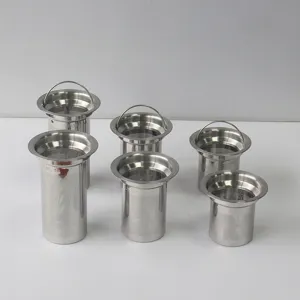 Stainless steel tea strainer set detail, precision metal filter mesh for brewing and filtering.