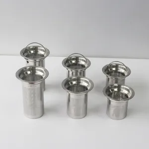 Stainless steel tea strainer filter mesh set, durable 304 metal infuser for loose leaf tea.