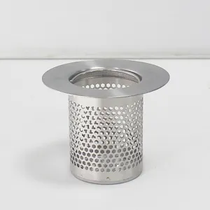 Edelstahl Filter Netz Detail, Waben loch Design fuer Spuele Abfluss und Wasserreiniger.