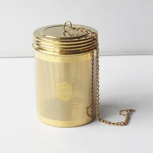 Goldener Edelstahl Teeinfusor Feines Sieb mit Kette für losen Blatt-Tee und Gewürze